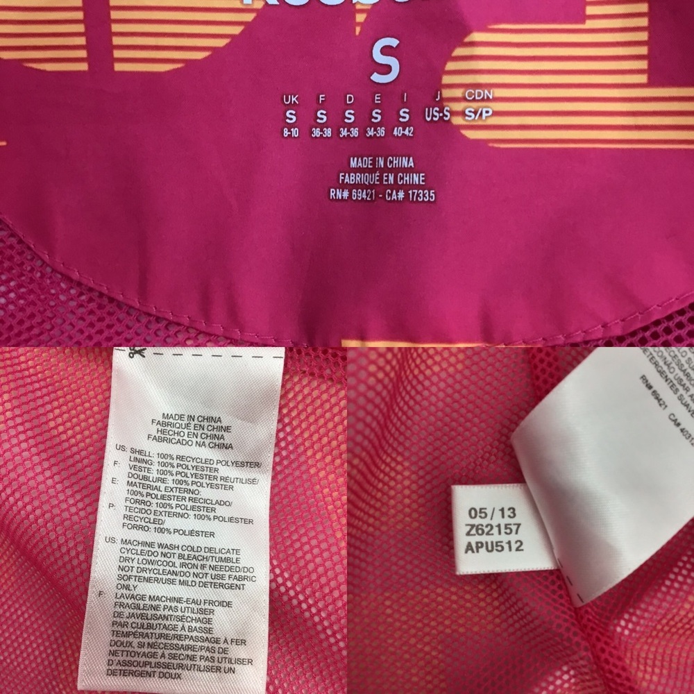 Reebok Pink Orange Windbreaker Jacket - Picture 15 of 15